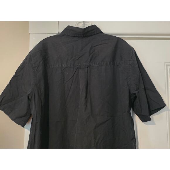 Caterpillar CAT Men’s Black Core Poplin Short Sleeve Button Down Shirt Size L - Picture 5 of 9